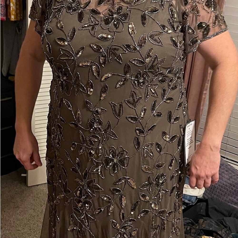 Very lovely long dress, worn once to son’s wedding. Beaded gown with sequins